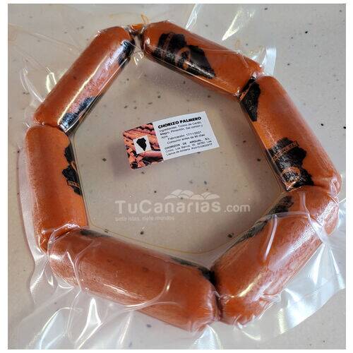 Chorizo de La Palma Untar ristra 6 al vacio Productos Canarios Chorizo de La Palma Untar ristra 6 al vacio
