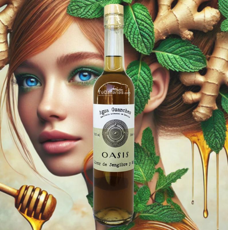 Licor Oasis Jengibre y Miel GIN72 artesano 500ml Productos Canarios Licor Oasis Jengibre y Miel GIN72 artesano 500ml
