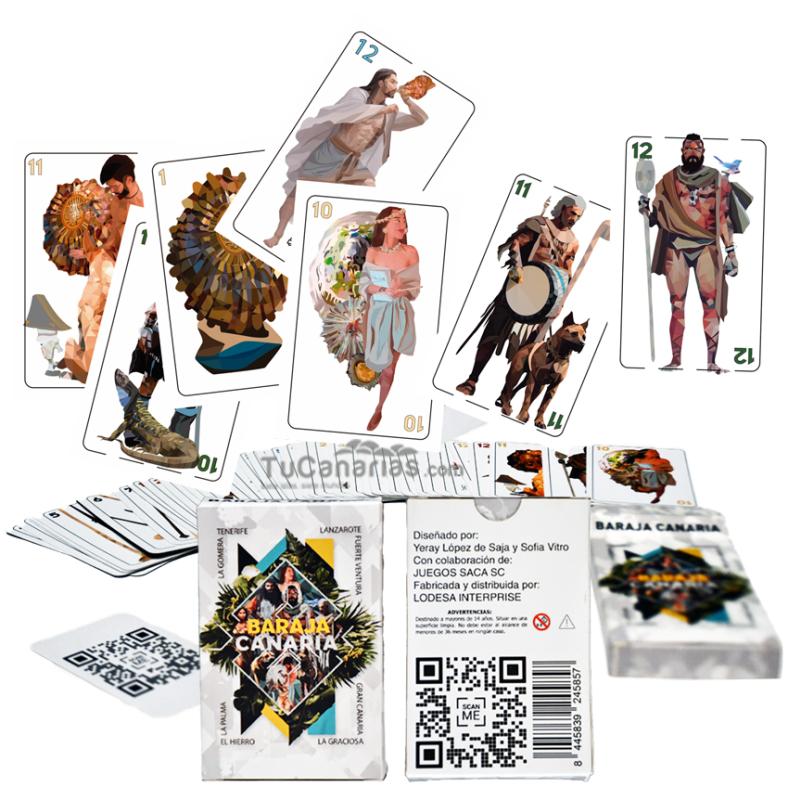 Productos Canarios BARAJA de cartas de Canarias QR info 6 idiomas