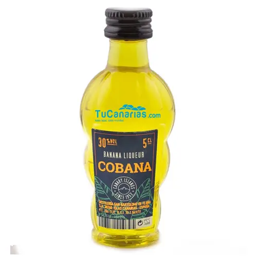 MIni Botella Licor Cobana Platano Miniatura - Personalizacion Gratis - Bodas Productos Canarios MIni Botella Licor Cobana Platano Miniatura - Personalizacion Gratis - Bodas