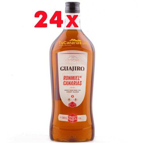 24 botellas Ron Miel Guajiro 20% 1 Litro Productos Canarios 24 botellas Ron Miel Guajiro 20% 1 Litro