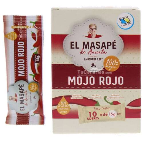 Mojo Rojo Artesano Masape Caja monodosis 10x15g - 150g Productos Canarios Mojo Rojo Artesano Masape Caja monodosis 10x15g - 150g