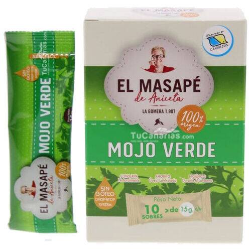 Mojo Verde Artesano Masape Caja 10 monodosis x 15g Productos Canarios Mojo Verde Artesano Masape Caja 10 monodosis x 15g