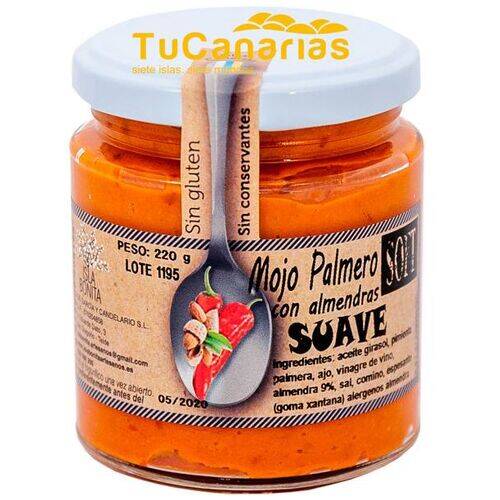 Mojo Palmero Rojo con Almendras Isla Bonita Suave 250 ml Productos Canarios Mojo Palmero Rojo con Almendras Isla Bonita Suave 250 ml