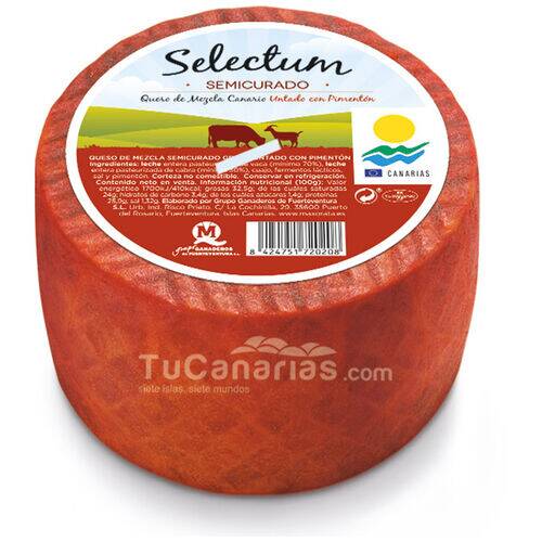 Queso Selectum Semicurado Pimenton 1200 g. - Super Oro Mundial Productos Canarios Queso Selectum Semicurado Pimenton 1200 g. - Super Oro Mundial